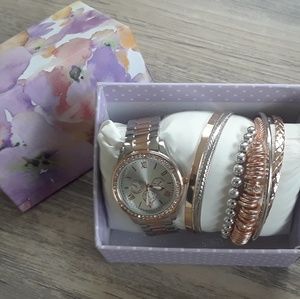 Watch gift set Silver & Rose Gold